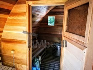 Sauna Esterna In Legno Sauna Cedro Rosso Con Riscaldatore Elettrico E Portico (9)