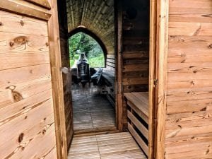 Sauna Igloo A Botte All'aperto Con Caminetto E Forno A Legna (44)